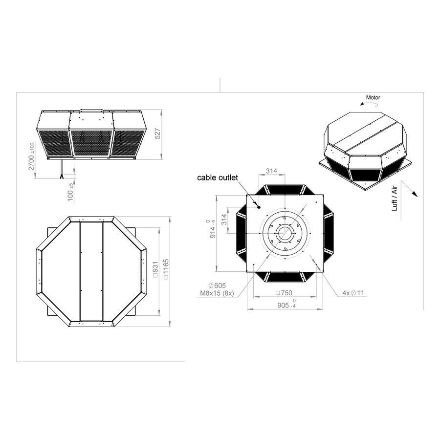 ROOF-H-560 D4 30 вентилятор крышный